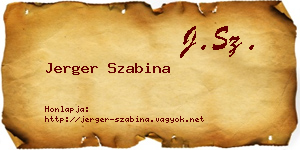 Jerger Szabina névjegykártya